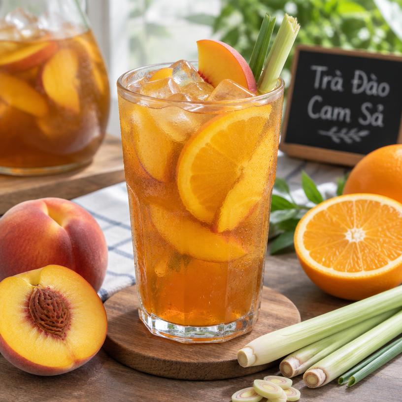Trà đào cam sả